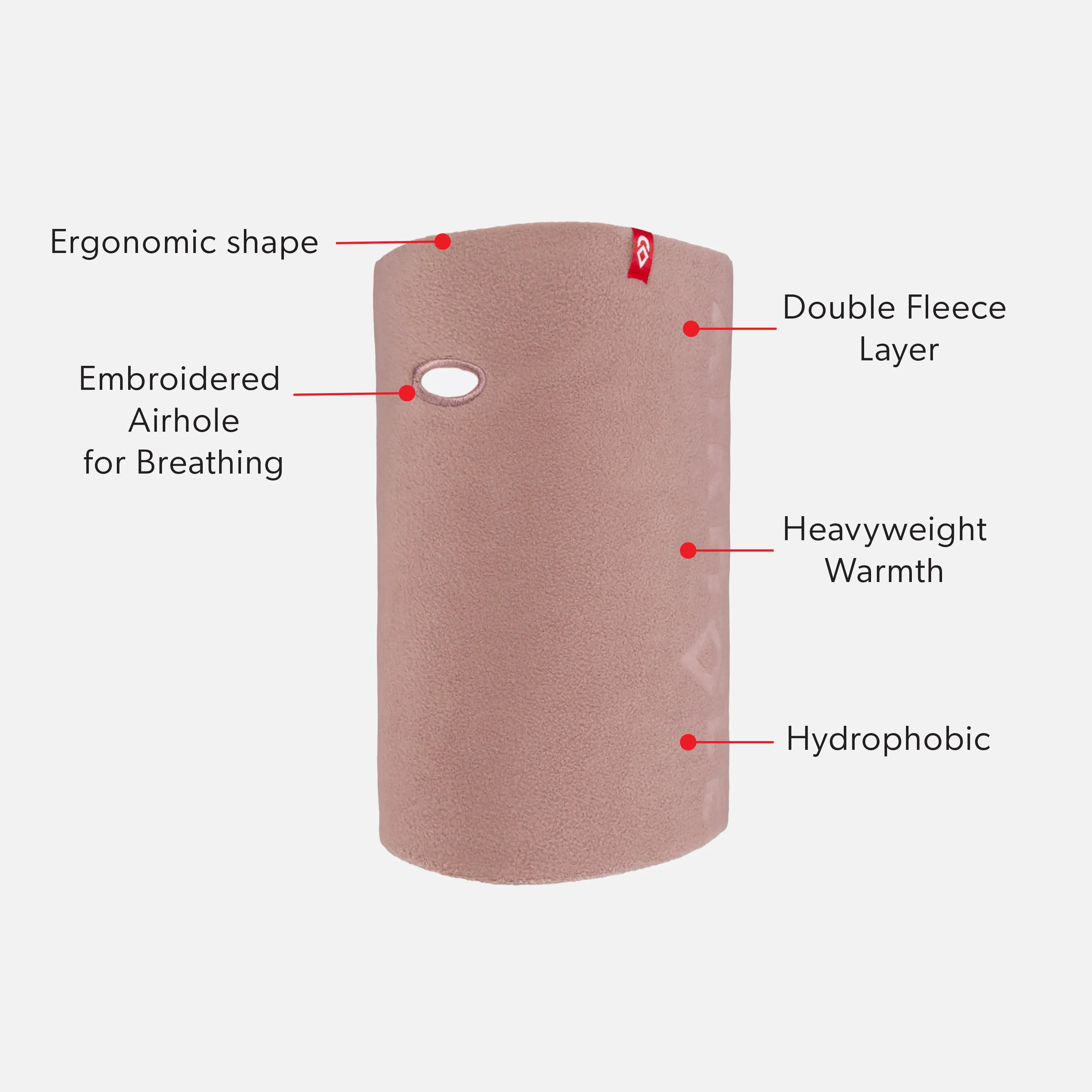 Airhole Airtube Classic Microfleece Facemask - Dusty Pink