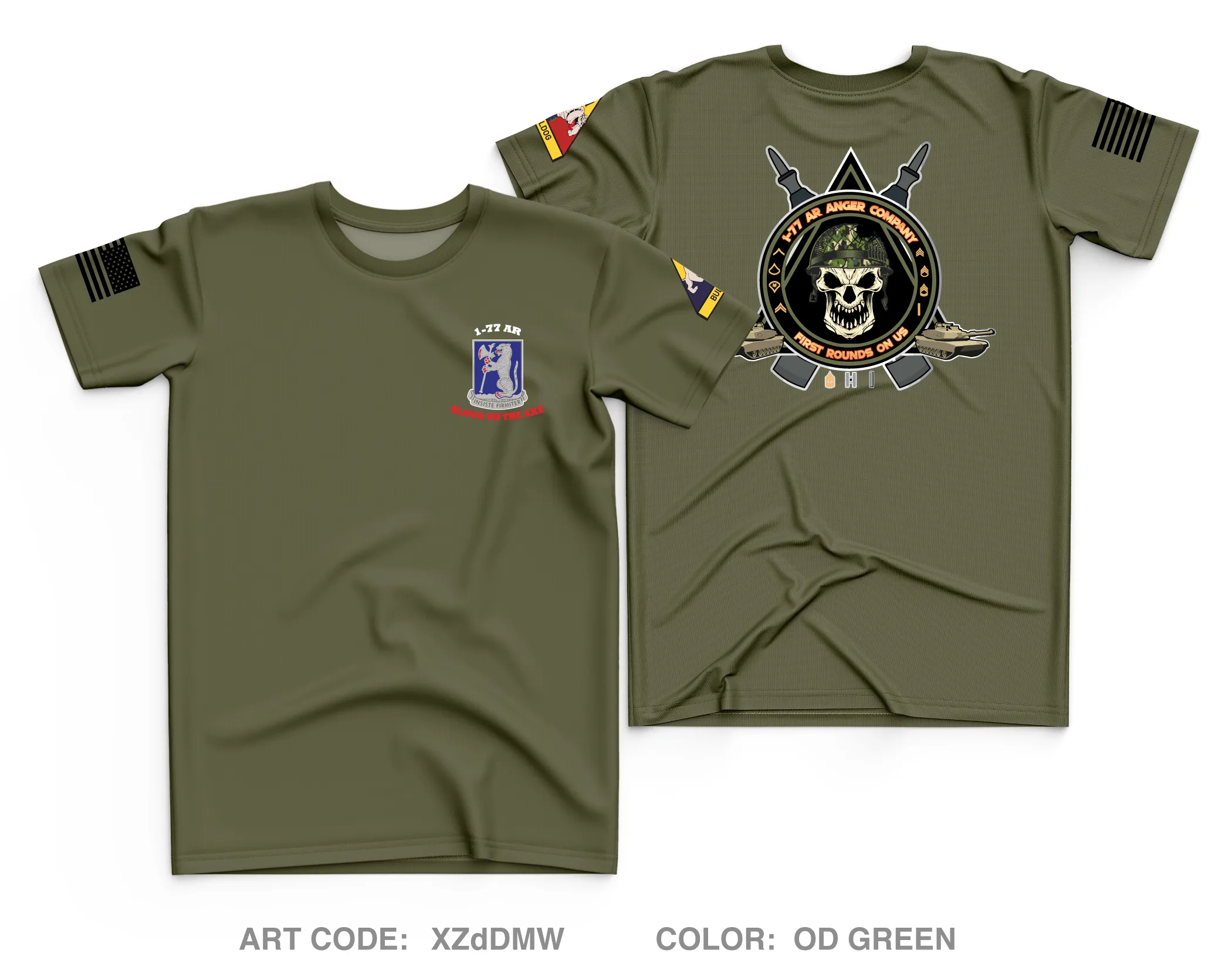 Anger Co, 1-77 AR - Unit Gear Core Men's SS Performance Tee - XZdDMW