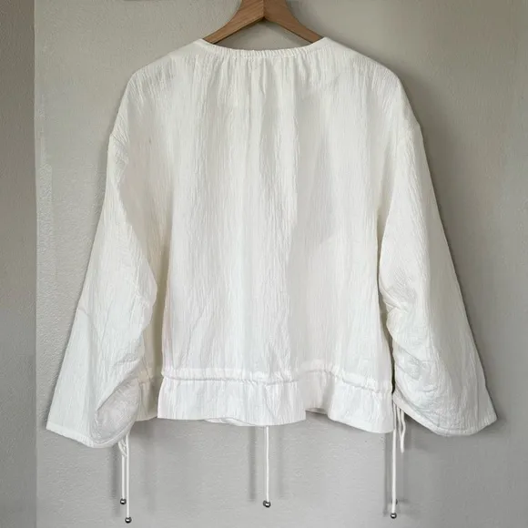 ANTHROPOLOGIE NWT MAEVE XL Beach Parachute Bomber Jacket in Ivory • Cropped