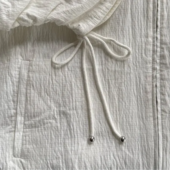 ANTHROPOLOGIE NWT MAEVE XL Beach Parachute Bomber Jacket in Ivory • Cropped