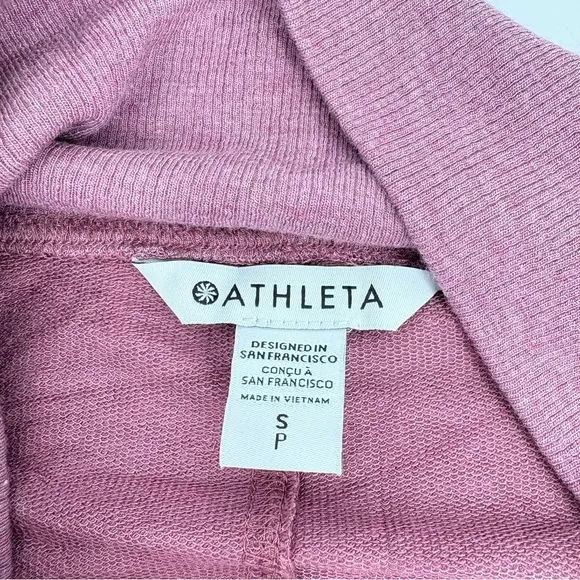 Athleta Studio Barre Sweatshirt Long Sleeve Top Purple Off The Shoulder Small