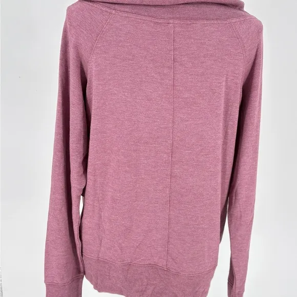 Athleta Studio Barre Sweatshirt Long Sleeve Top Purple Off The Shoulder Small