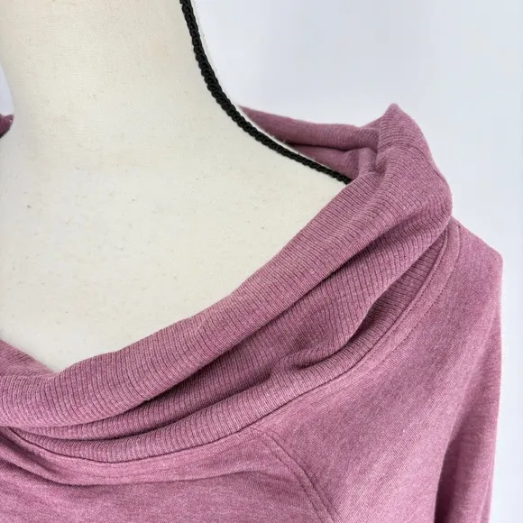 Athleta Studio Barre Sweatshirt Long Sleeve Top Purple Off The Shoulder Small