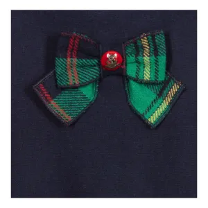 Balloon Chic Navy & Green Tartan Bow Dress