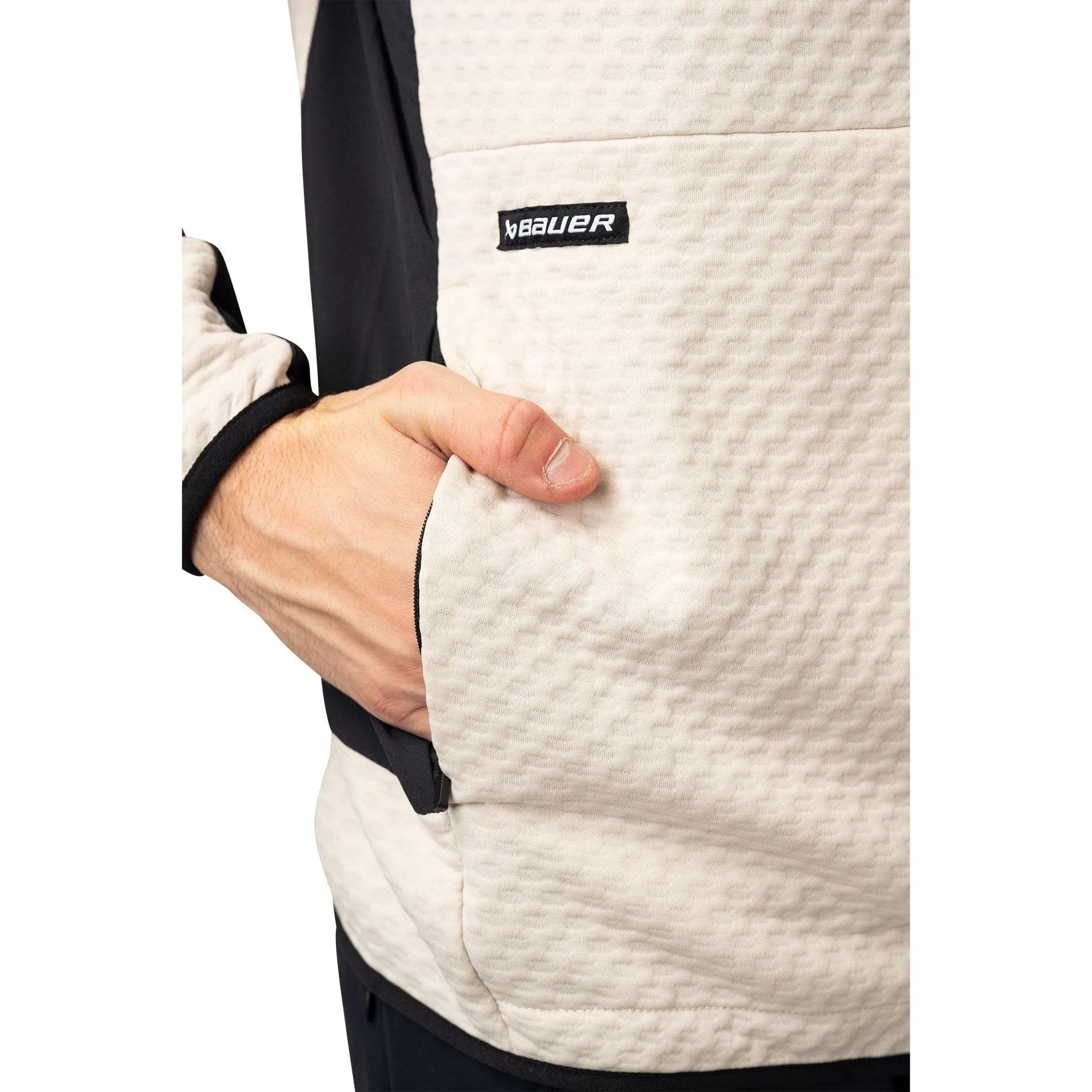 Bauer FLC Textured 1/2 Zip Mens Hoody - Beige