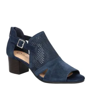 Bella Vita Womens Illiana Block Heel Heeled Sandal Navy Suede Leather Blue 8.5WW