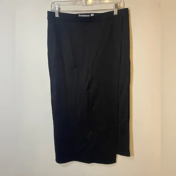 Betabrand long black skirt with leggings and one pocket size large