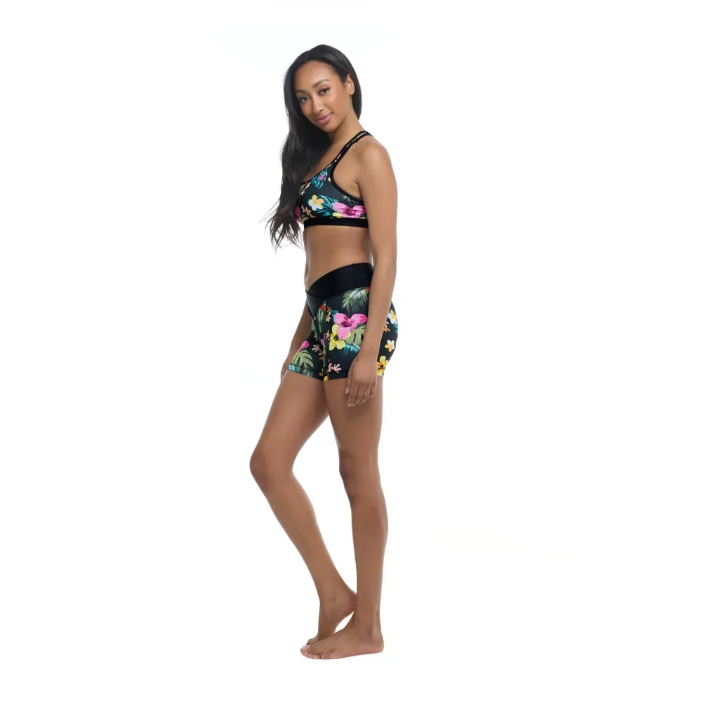 BODY GLOVE TROPICAL ISLAND EQUALIZER SPORTS BRA BLACK