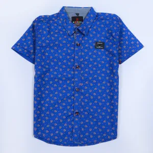 Boys Half Sleeves Casual Shirt Color Blue