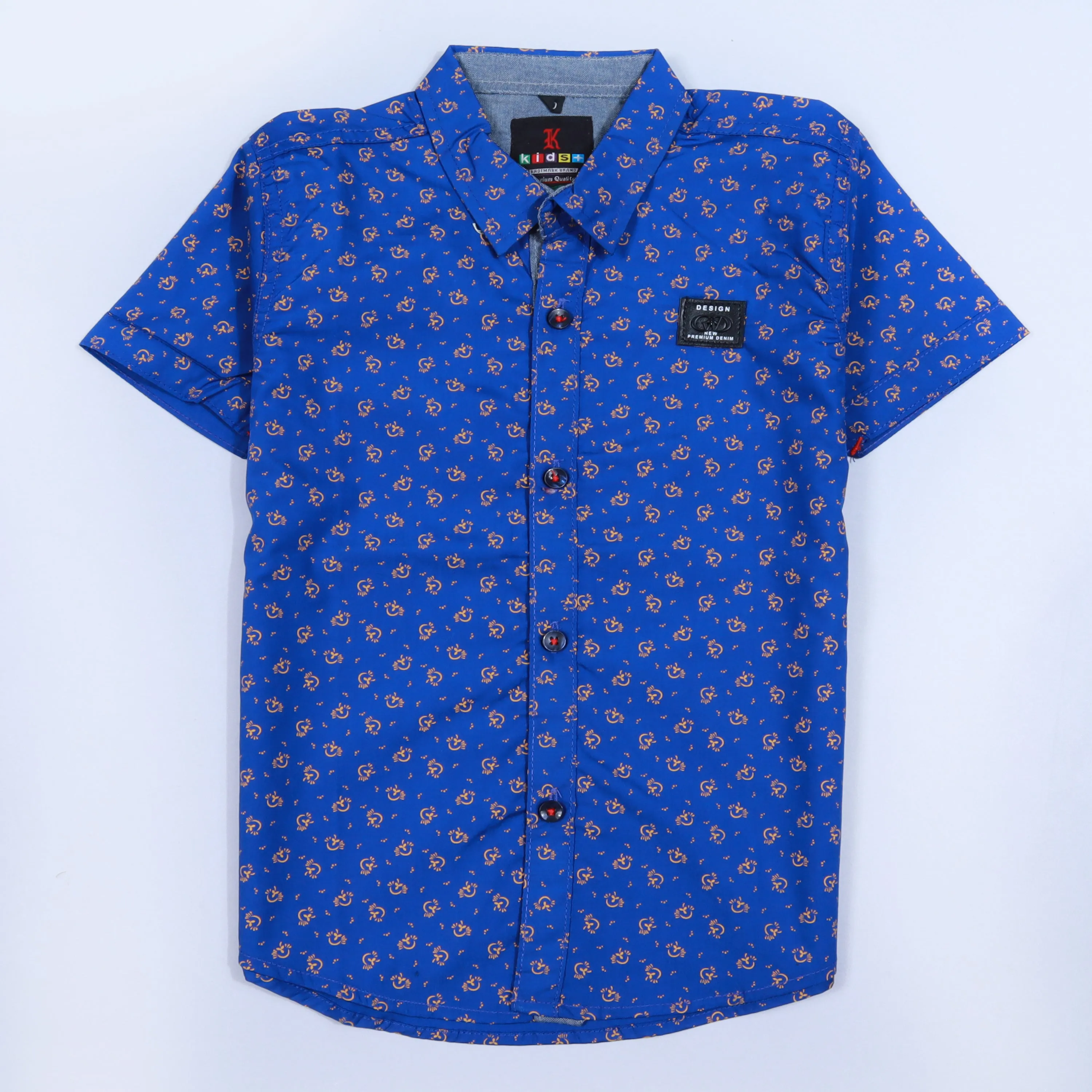 Boys Half Sleeves Casual Shirt Color Blue