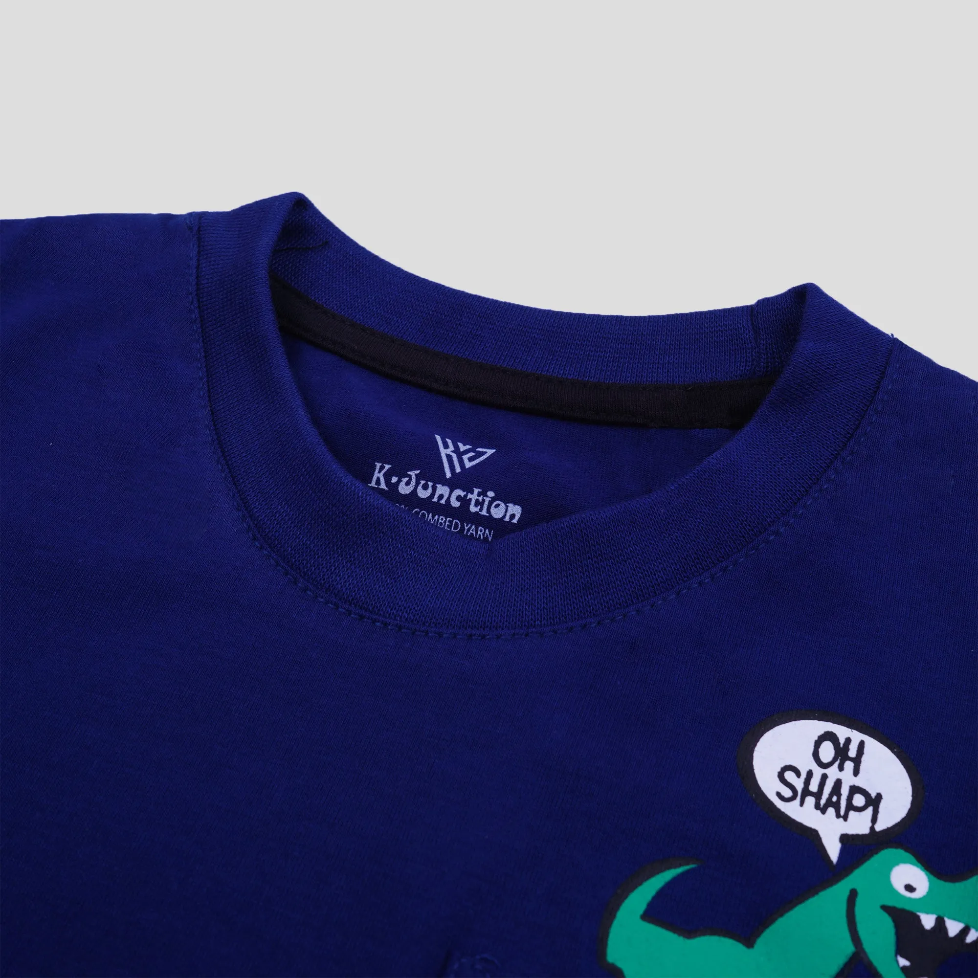 Boys Half Sleeves-Printed T-Shirt (Dino-Pocket)