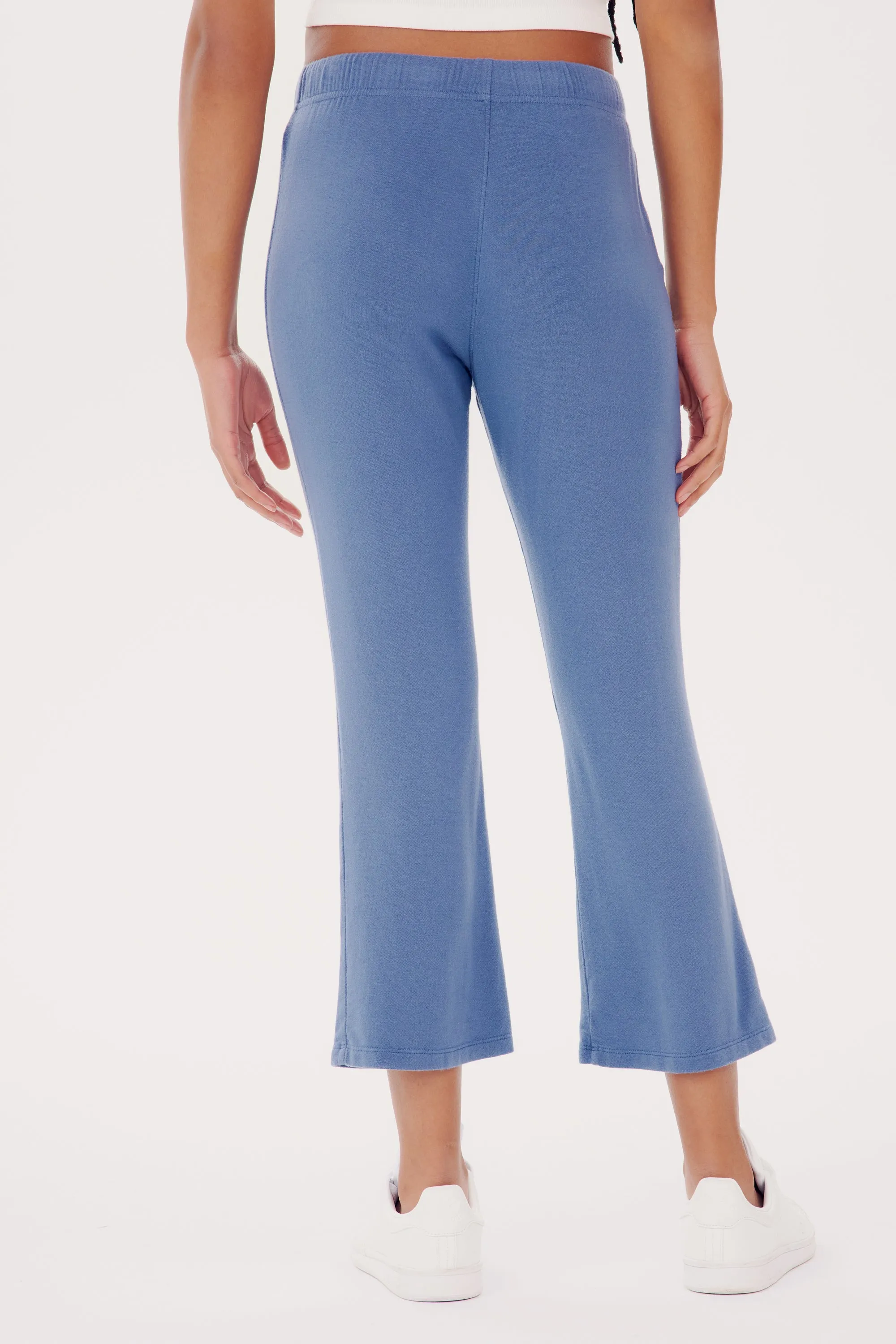 Brooks Fleece Cropped Flare - Steel Blue