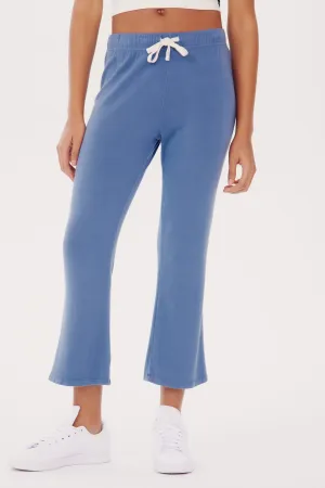 Brooks Fleece Cropped Flare - Steel Blue