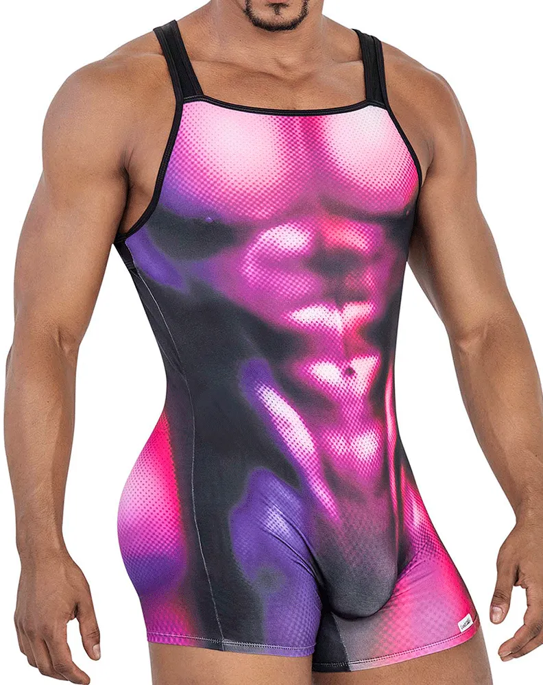 Candyman 99796 Muscle Onesie Bodysuit Magenta
