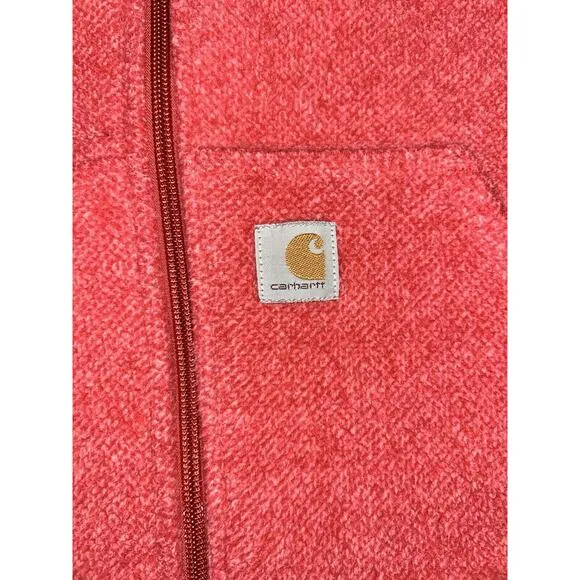 Carhartt Jacket Women’s Small Red Kentwood Fleece Hoodie Full Zip Relaxed Fit