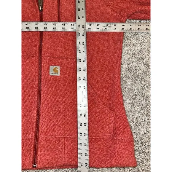 Carhartt Jacket Women’s Small Red Kentwood Fleece Hoodie Full Zip Relaxed Fit