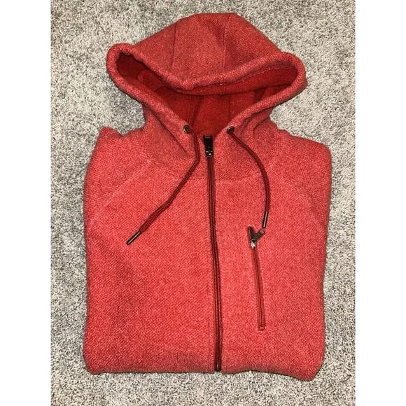 Carhartt Jacket Women’s Small Red Kentwood Fleece Hoodie Full Zip Relaxed Fit