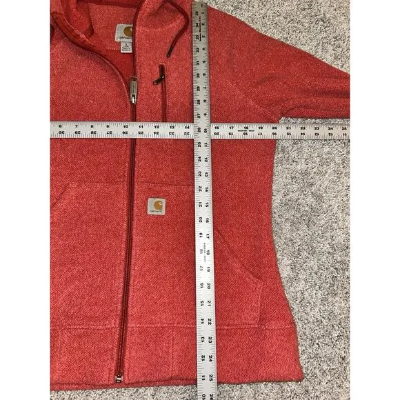 Carhartt Jacket Women’s Small Red Kentwood Fleece Hoodie Full Zip Relaxed Fit