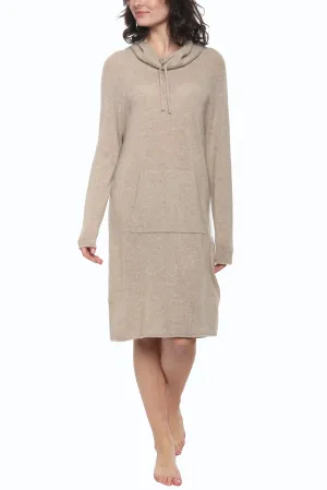 Cashmere Funnel Neck Dress with Kangaroo Pockets