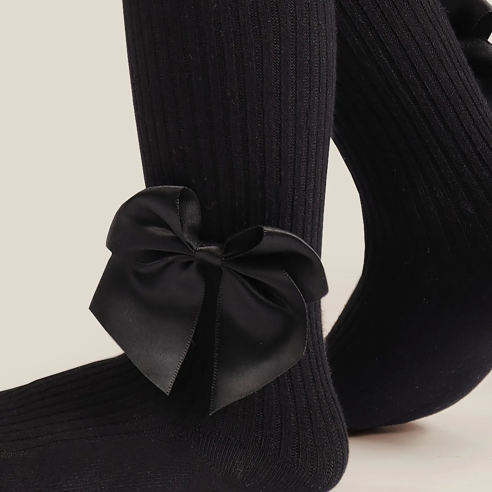 Casual Dressy Knitted Princess Pantyhose Leggings with Bow for Winter Party
