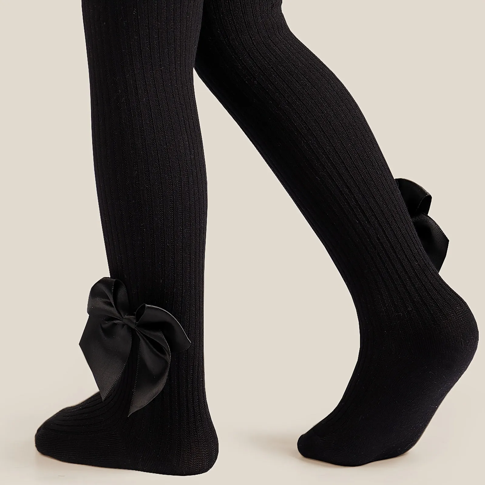 Casual Dressy Knitted Princess Pantyhose Leggings with Bow for Winter Party