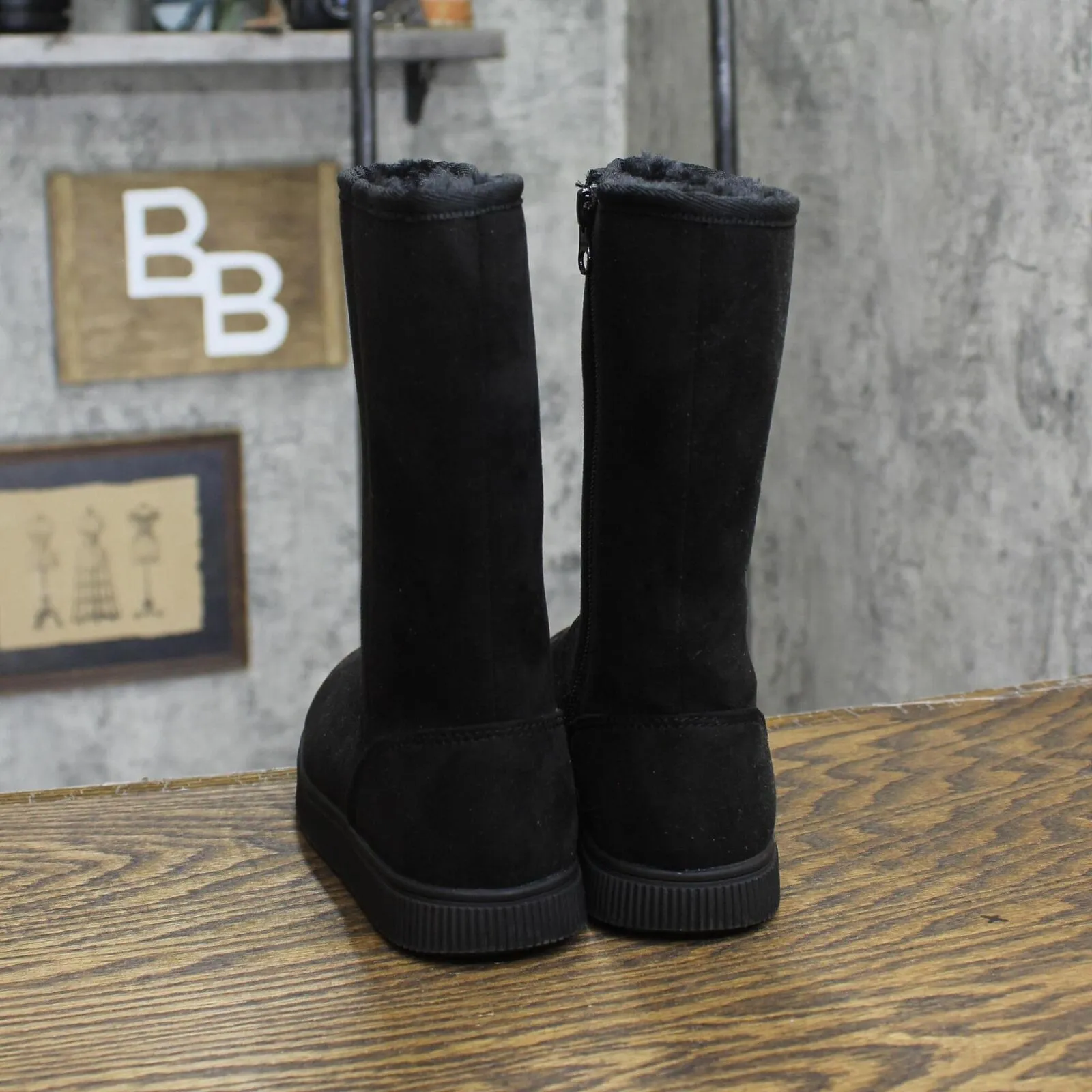 Cat & Jack Girls Youth Faux Fur Lined Winter Boots 166cdad55092a1 Black 1