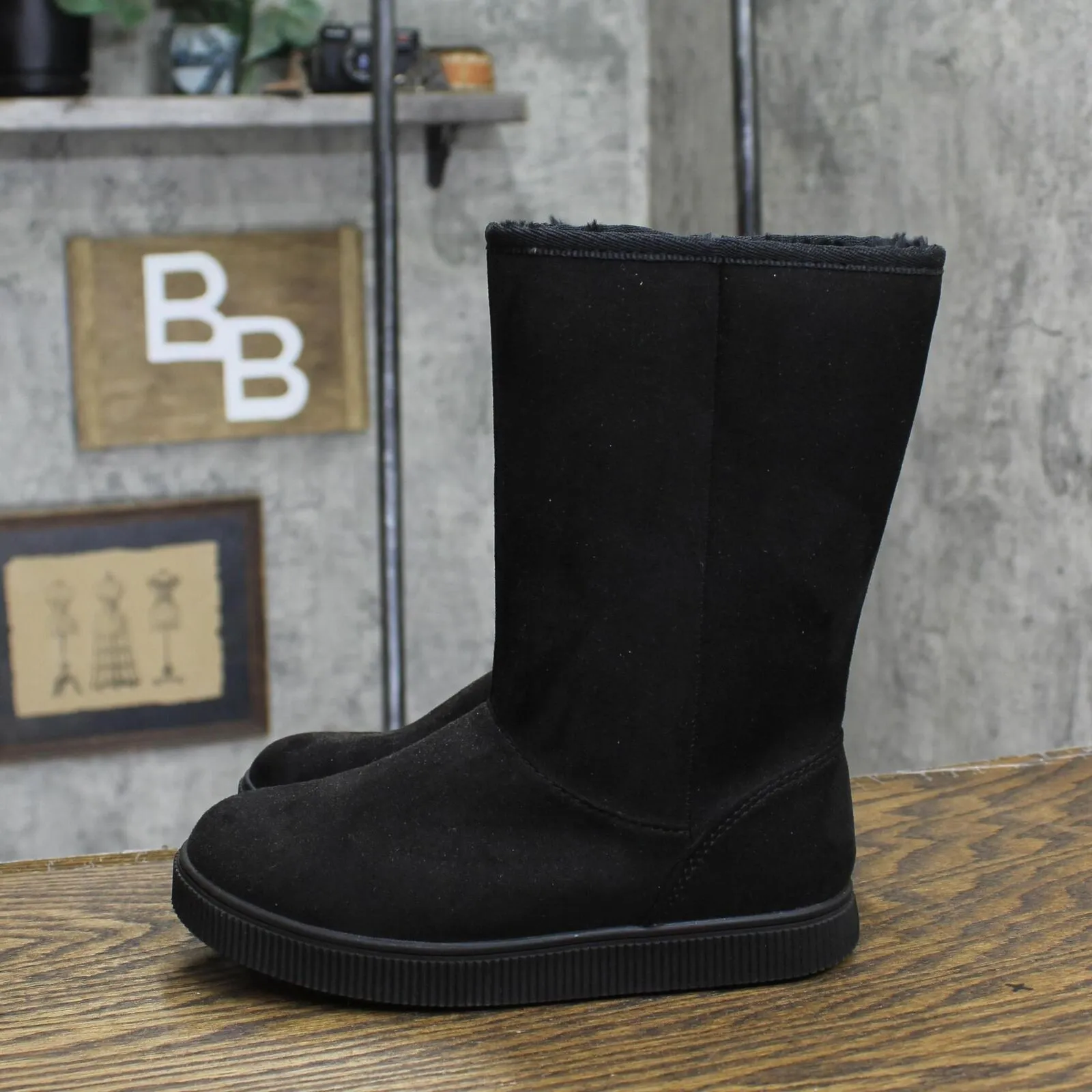 Cat & Jack Girls Youth Faux Fur Lined Winter Boots 166cdad55092a1 Black 1