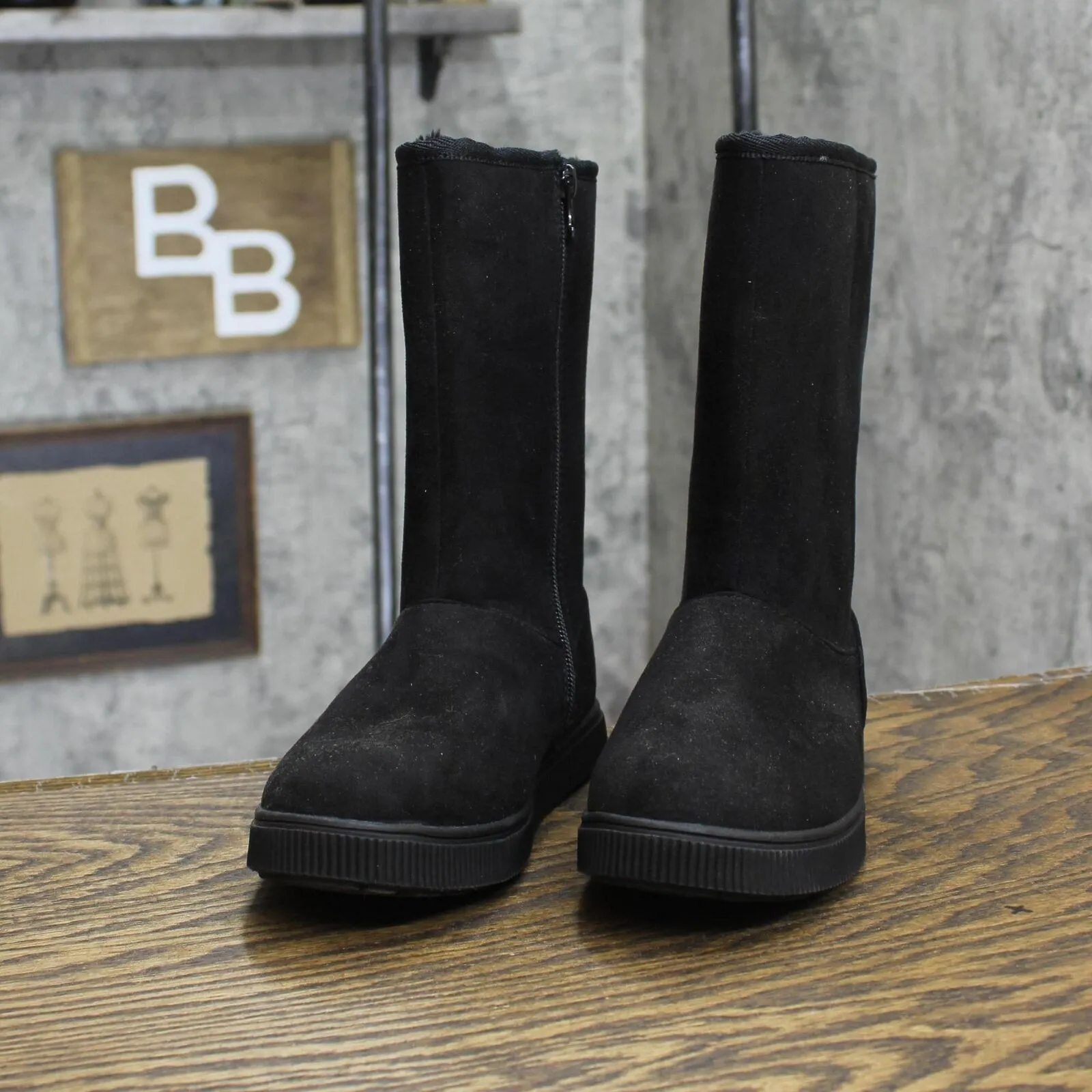 Cat & Jack Girls Youth Faux Fur Lined Winter Boots 166cdad55092a1 Black 1