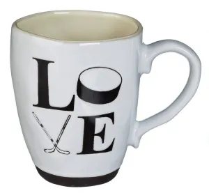 Ceramic Cup, 16 OZ, Love Hockey,3amh044