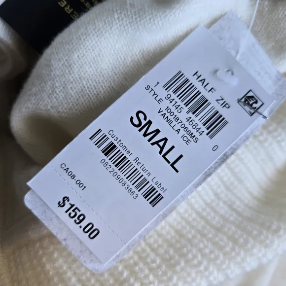 Charter Club 100% Cashmere Ivory Half Zip Knit Sweater NWT Small Quiet Luxury
