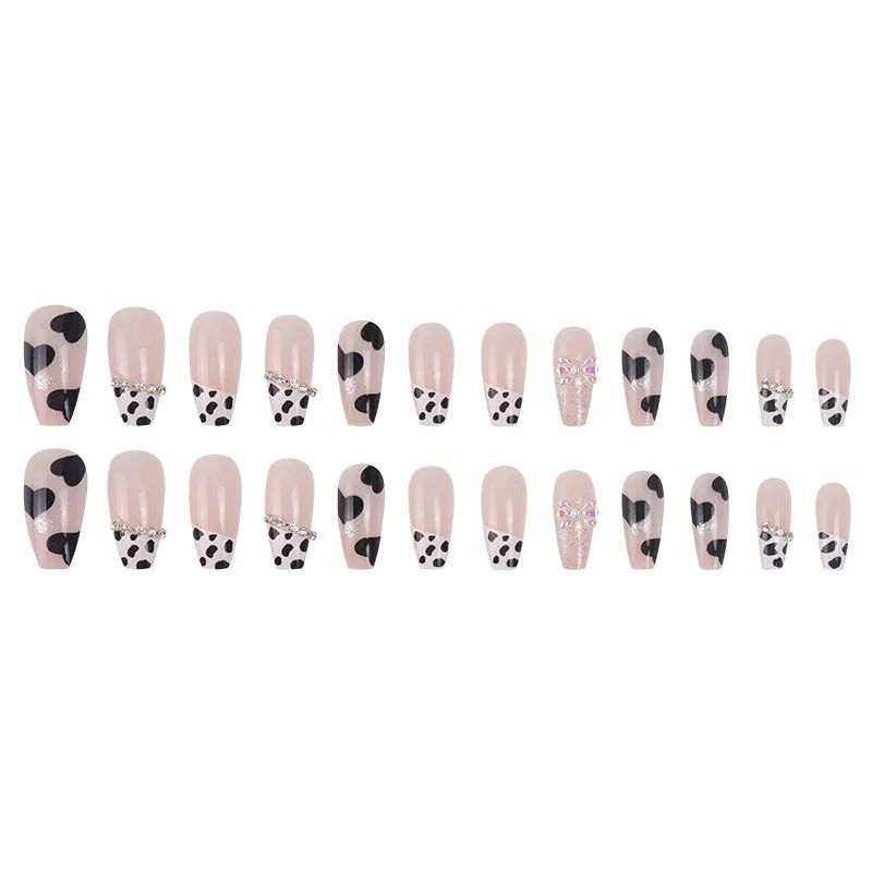Coffin French leopard print chain bow