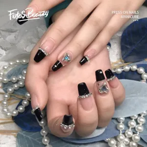 Coffin pink black diamond heart