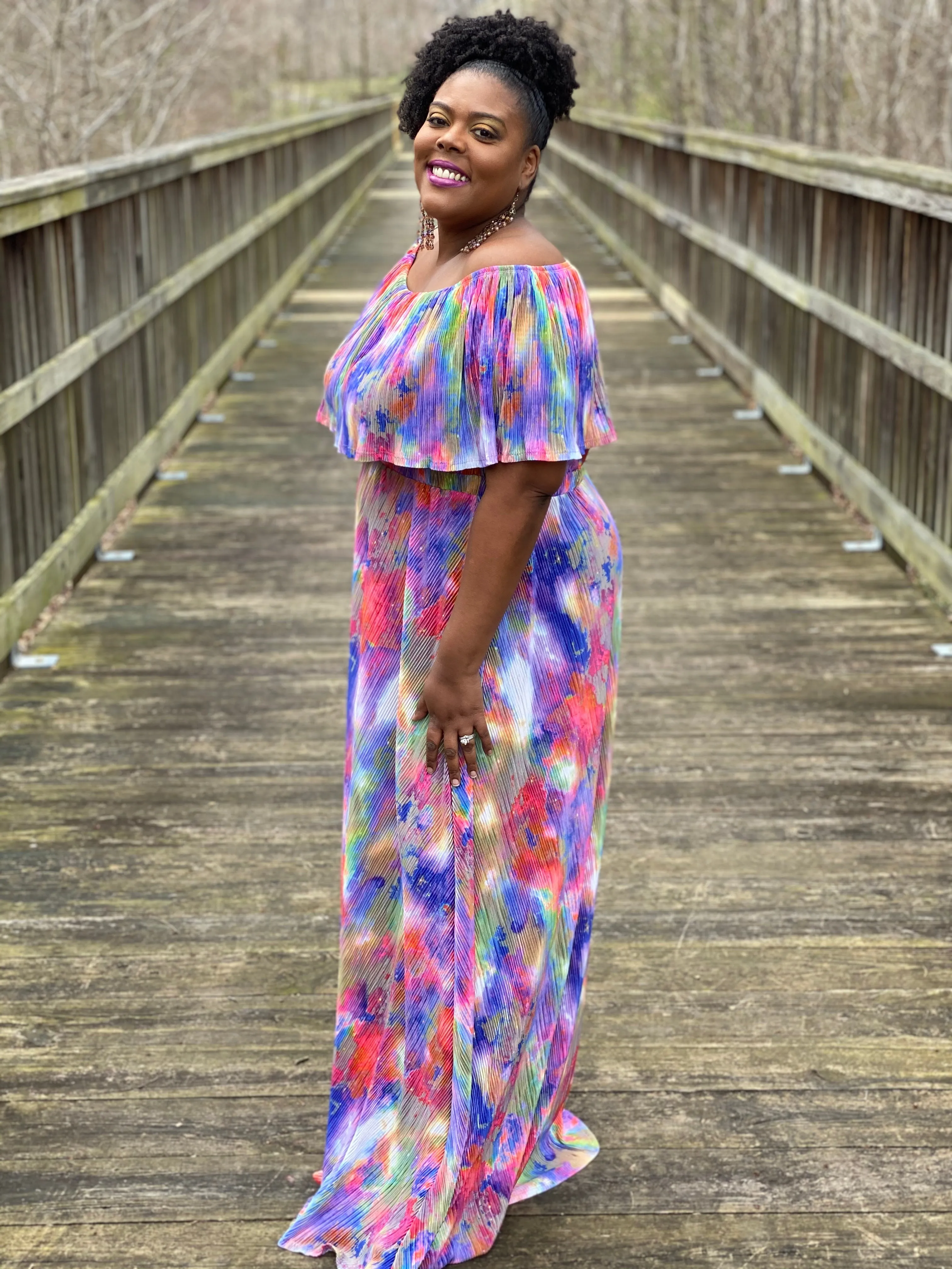 Color Dye Maxi Dress