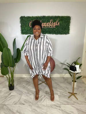 Color Striped Shirt Dress