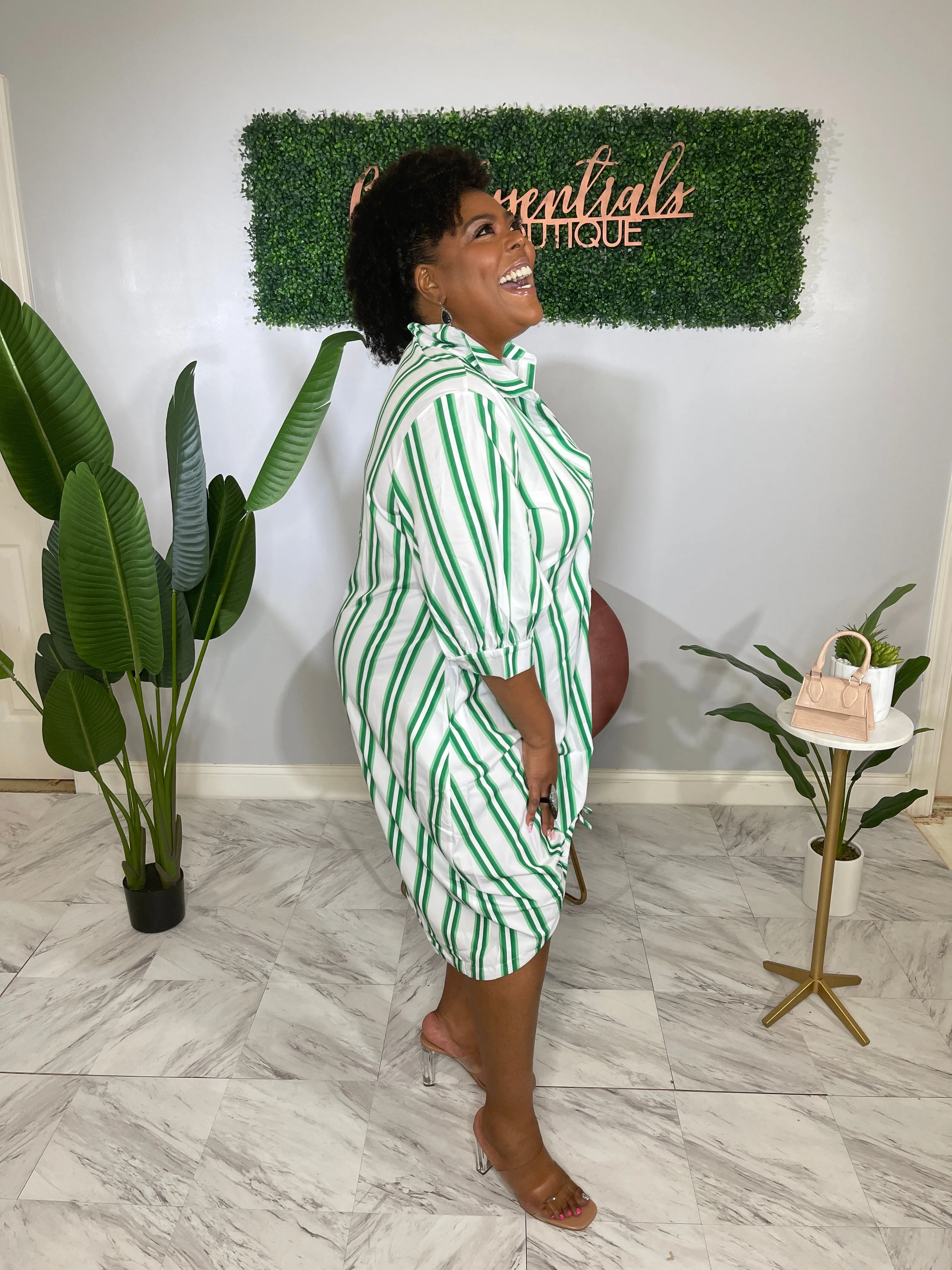 Color Striped Shirt Dress