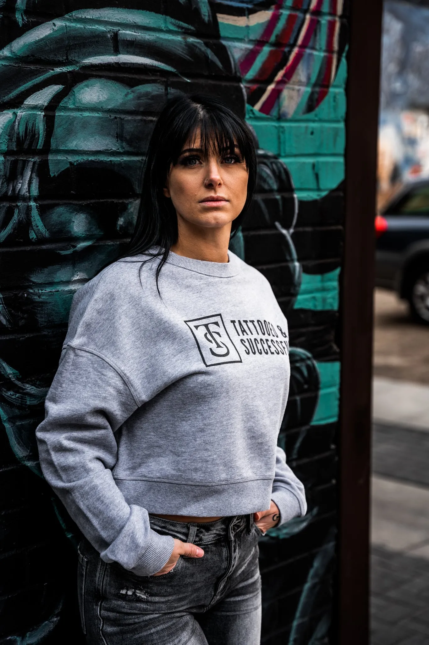 Core Crop Crew Sweatshirt - Athletic Heather