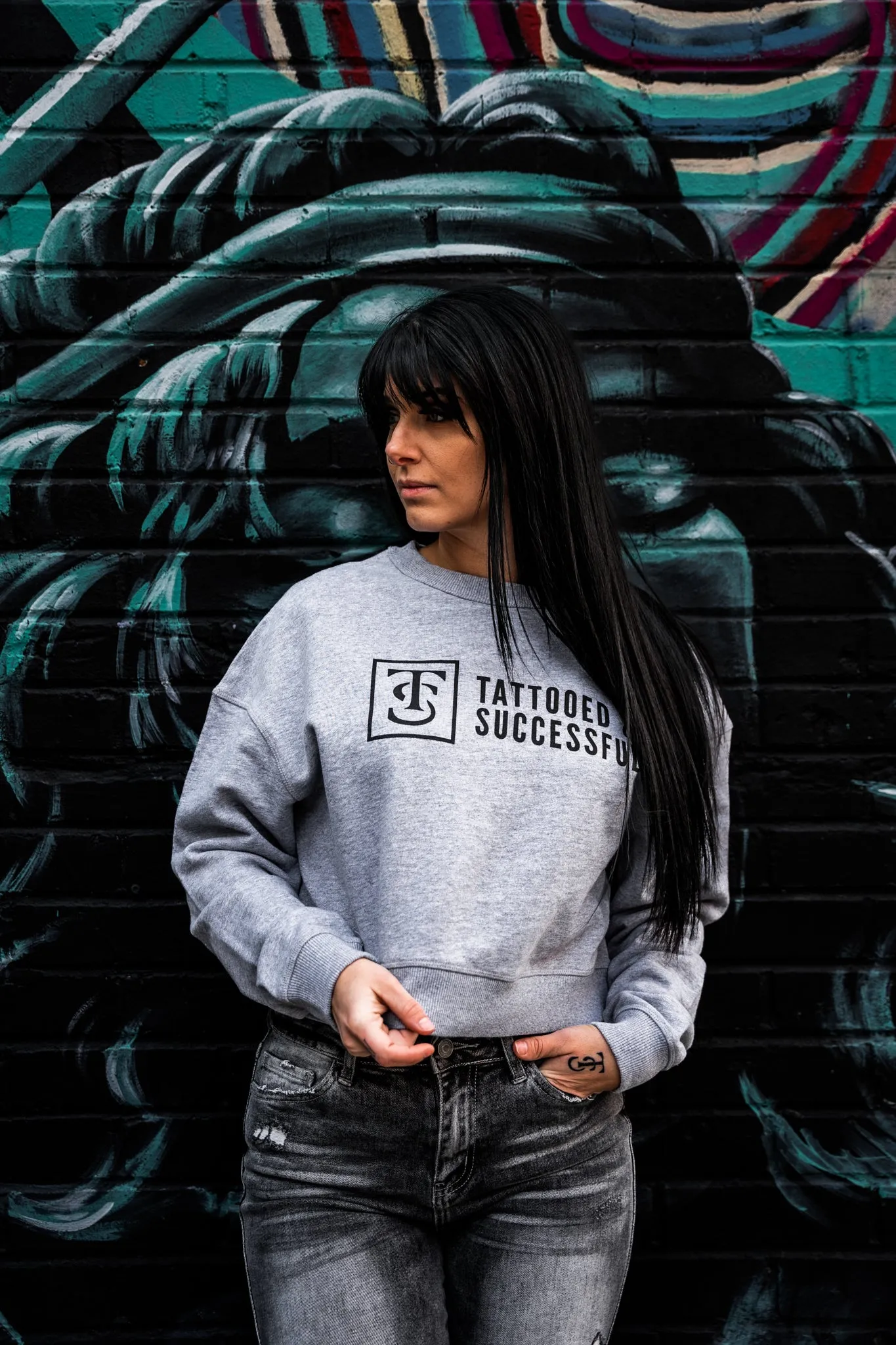 Core Crop Crew Sweatshirt - Athletic Heather