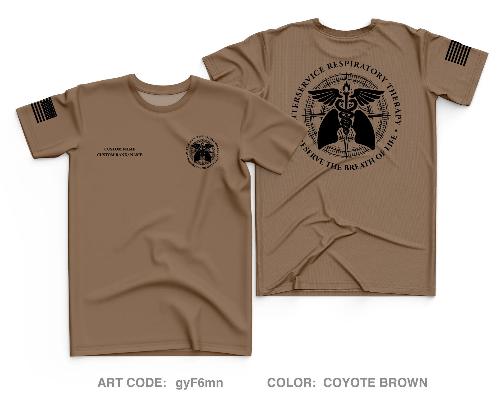 CUSTOM Interservice Respiratory Therapist Program Core Men's SS Performance Tee - gyF6mn