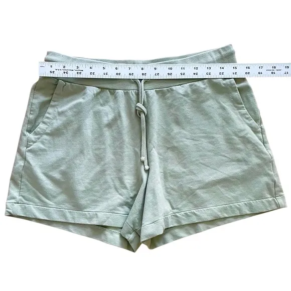 CUYANA French Terry Shorts in Sage - Excellent Pre-Owned Condition, Medium