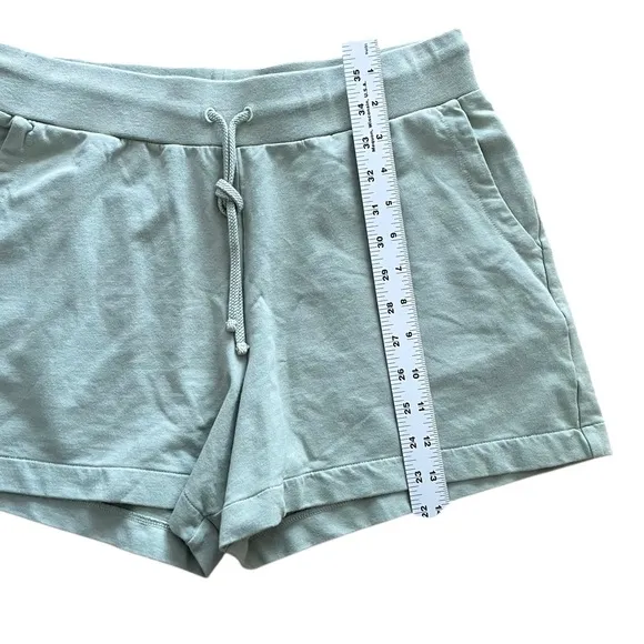 CUYANA French Terry Shorts in Sage - Excellent Pre-Owned Condition, Medium