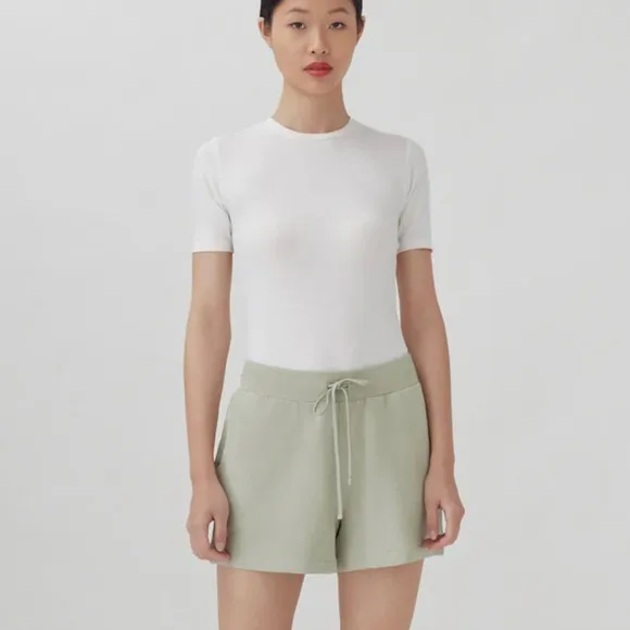 CUYANA French Terry Shorts in Sage - Excellent Pre-Owned Condition, Medium