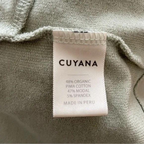 CUYANA French Terry Shorts in Sage - Excellent Pre-Owned Condition, Medium