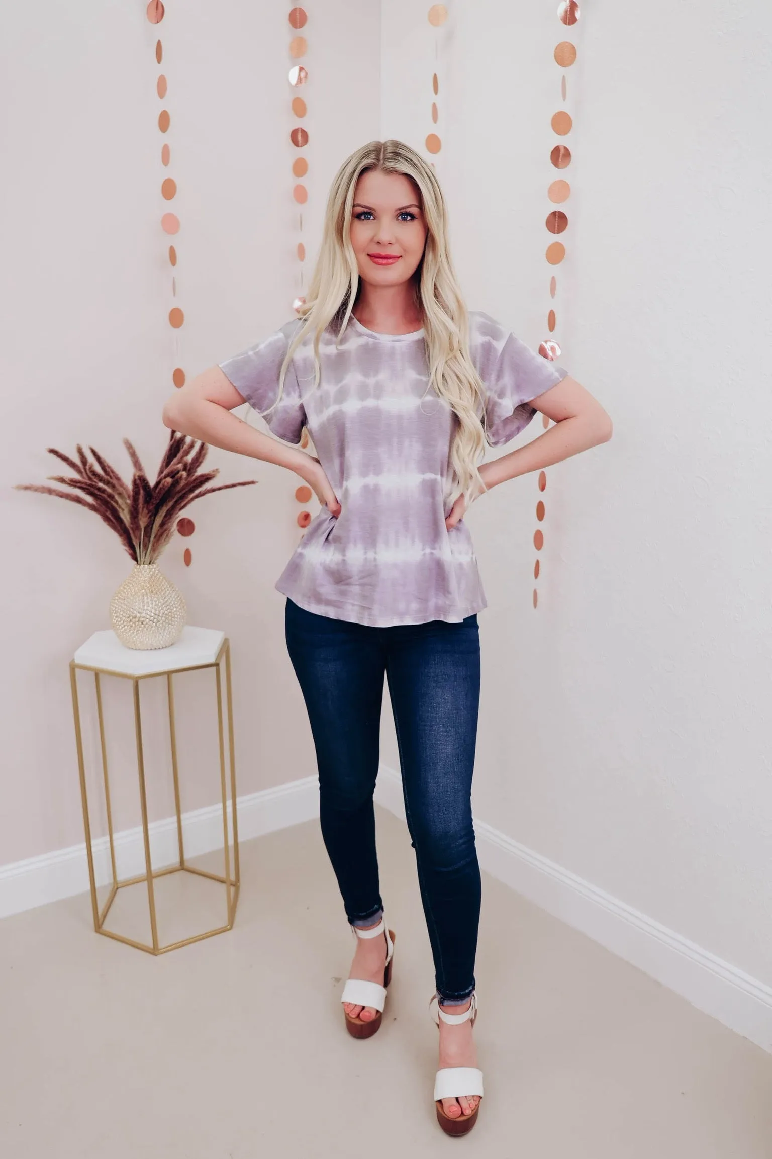 Drift Away Bleach Wash Tee - Gray