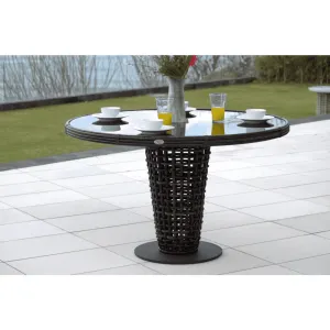 Dune Road Outdoor Round Dining Table w/Glass