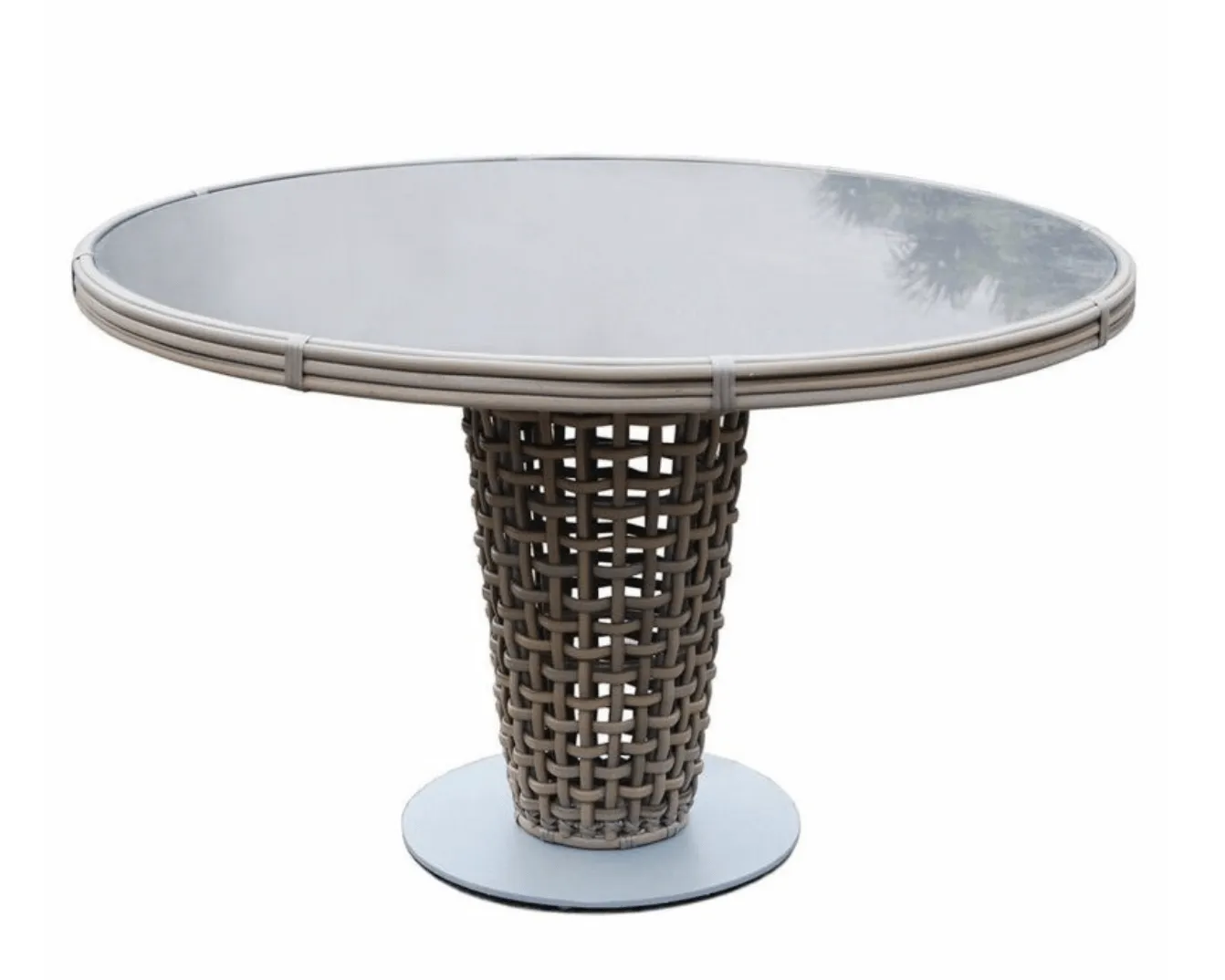 Dune Road Outdoor Round Dining Table w/Glass