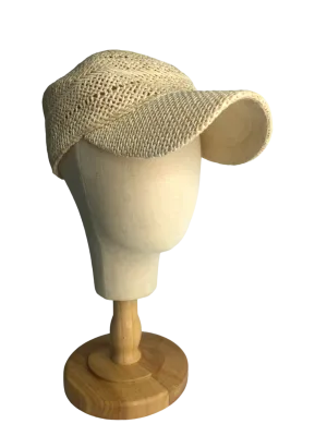 Echo Beige Woven Straw Baseball Cap M