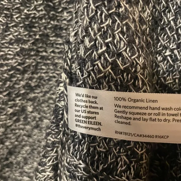 Eileen Fisher 100% Organic Linen Knit Open Front Cardigan Sz. XS