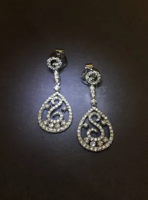 Elegant Dangling Diamond Earrings