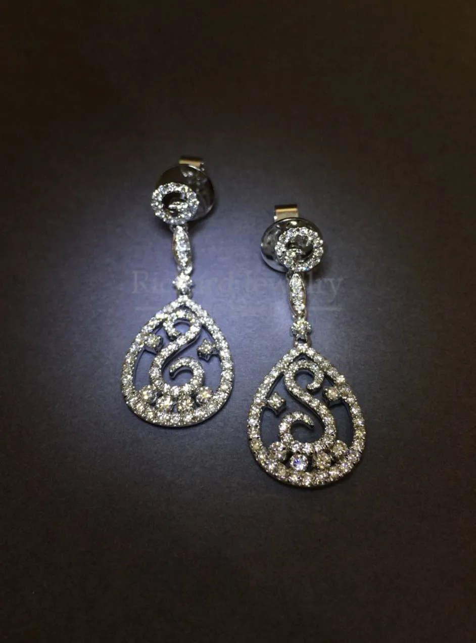 Elegant Dangling Diamond Earrings