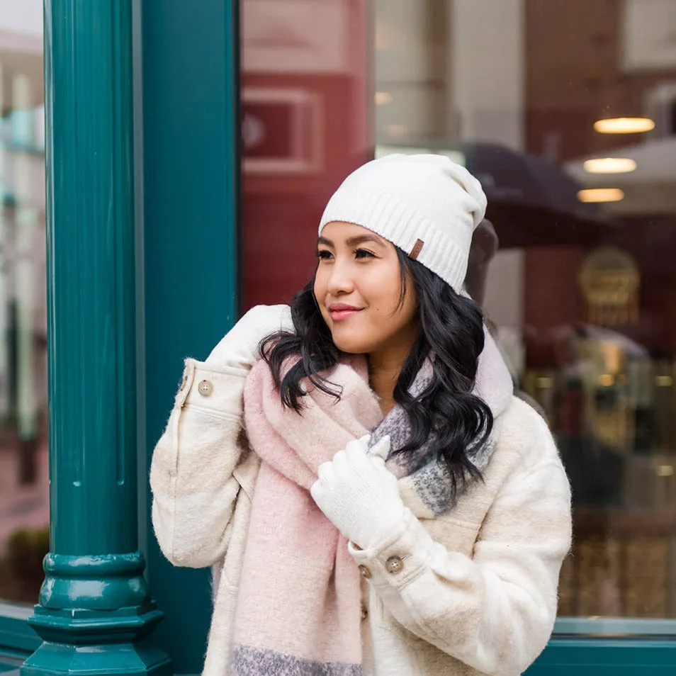 Faux Cashmere Beanie Hat | Gardenia